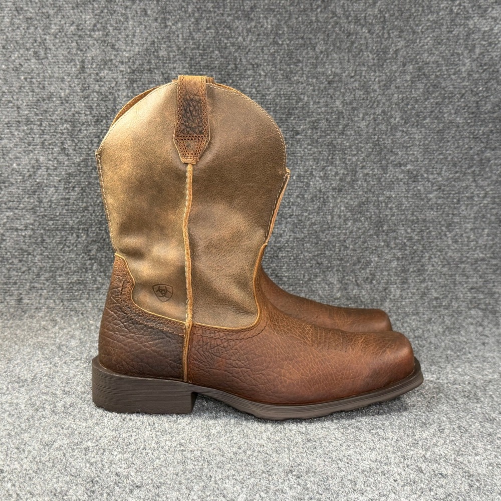 Ariat Rambler Western Boots Men's 11EE Brown Leather Rustic Square Toe Rodeo‎